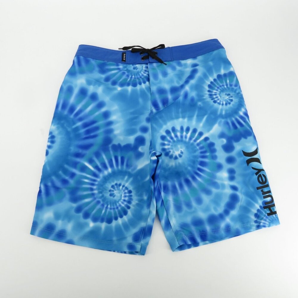 Hurley Boy's Blue Tie-Dye Board Shorts Size 16 Drawstring NWT $38